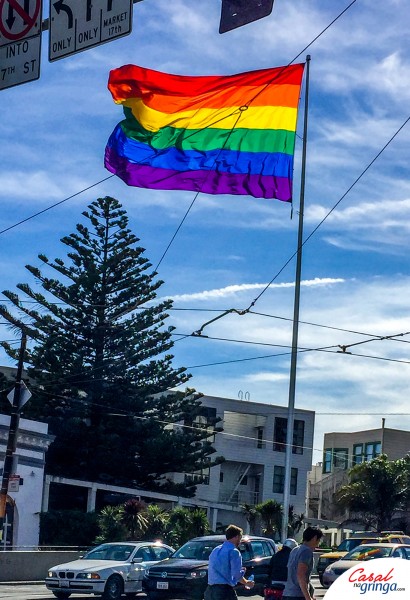 Bandeira na entrada de Castro