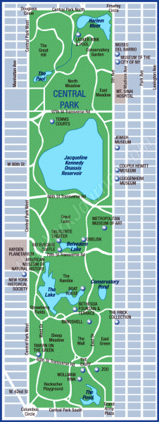 Mapa do Central Park Fonte: www.newyorkjourney.com
